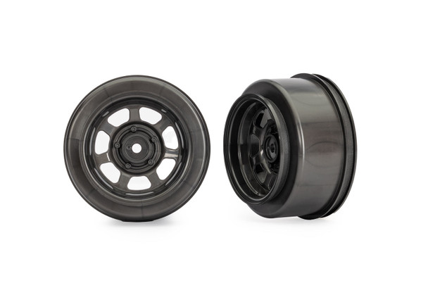 Traxxas 10471X Dirt Oval Graphite Gray, Dual Profile Front Wheels (2) for Slash Modified