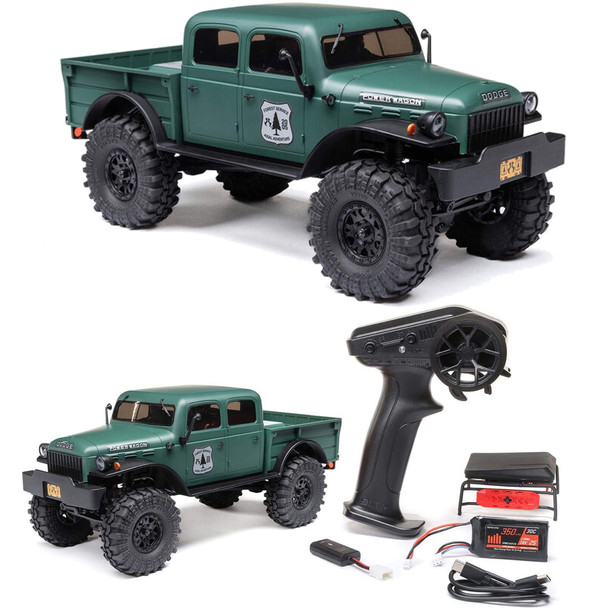 Axial AXI00007T2 1/24 SCX24 Dodge Power Wagon 4WD Rock Crawler Brushed RTR Green Axial AXI00007T2 1/24 SCX24 Dodge Power Wagon 4WD Rock Crawler Brushed RTR Green