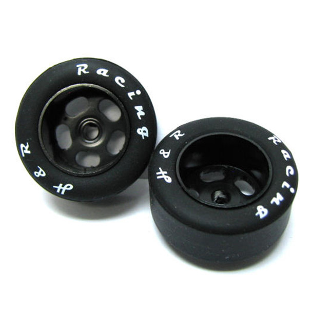 H&R Racing HR1306 27x12mm Silicone 25 Shore Tire w/ Wheel 1/8 Axle (2) 1:24 Slot Car