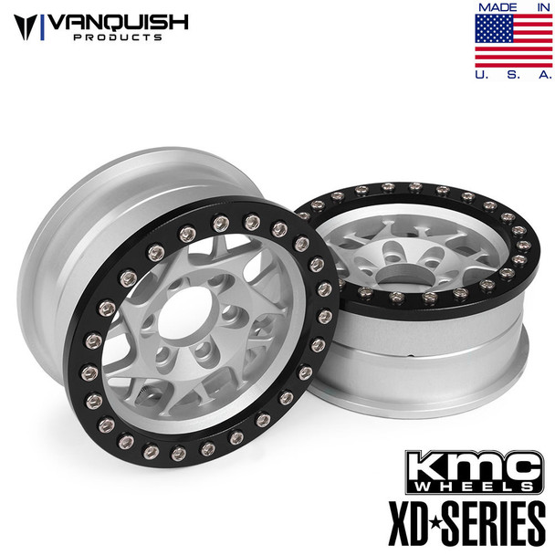 Vanquish KMC 1.9 XD127 Bully Silver Aluminum Wheels (2) VPS07711