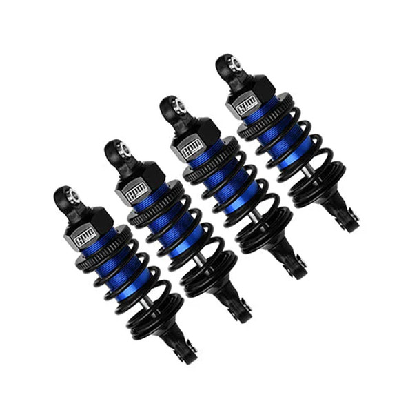 GPM Aluminum 6061 Alloy F+R (60mm) Oil Filled Ultra Shocks Blue for 4-Tec Drift Car