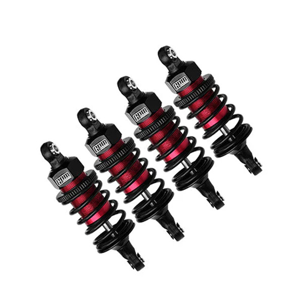 GPM Alum 6061 Alloy F+R (60mm) Oil Filled Ultra Shocks Red for 4-Tec Drift Car