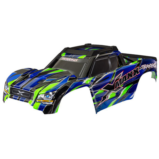 Traxxas 7867-GRN Painted Body Green w/ F/R Body Mounts / Body Support for X-Maxx