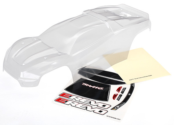 Traxxas 8611 Clear Body W/ Decals : E-Revo 2.0 VXL