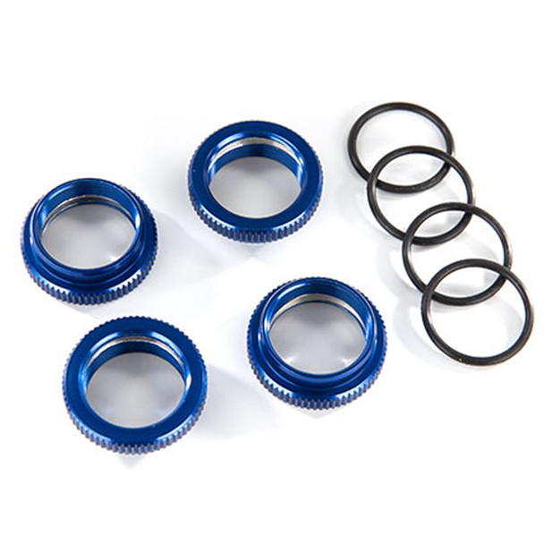 Traxxas 8968X Spring Retainer Adjuster GT-Maxx Alum Blue Shocks (4) : Maxx