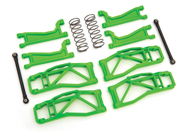 Traxxas 8995G Suspension WideMaxx Kit Green w/ F/R Arms/Frt Toe Links/Rear Shock Sprgs