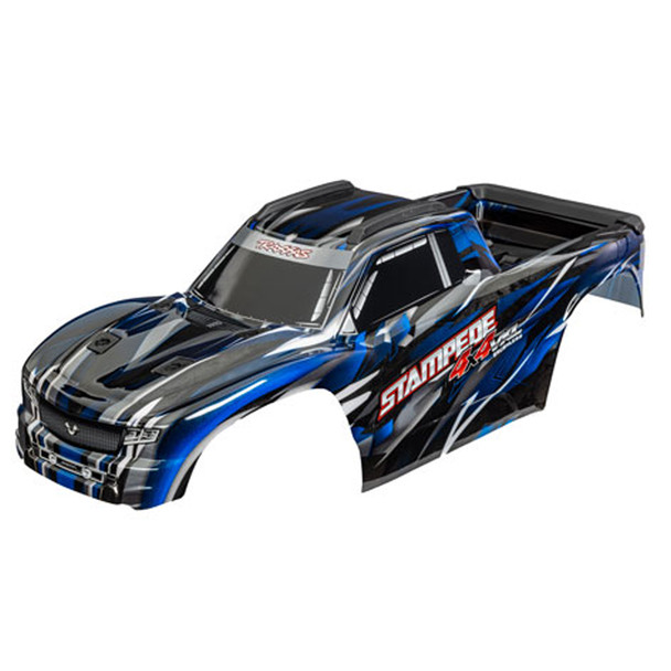 Traxxas 9014-BLUE Stampede 4X4 VXL Blue Body w/ F/R Body Mount & Rear Support