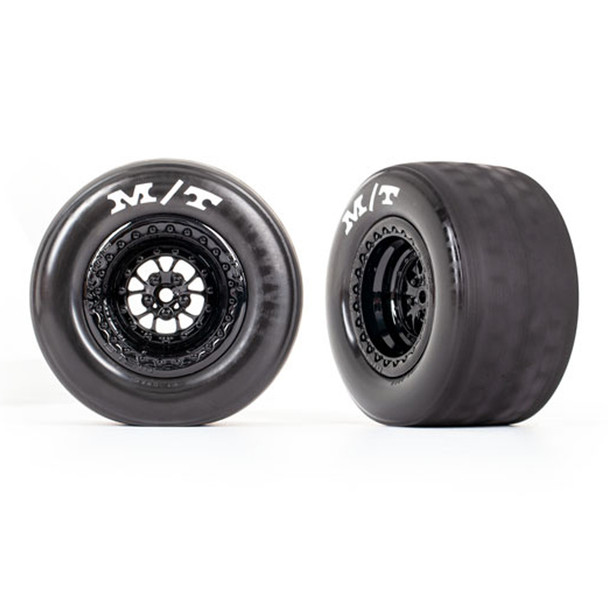 Traxxas 9475 Rear Tires w/ Weld Gloss Black Wheels & Foam Inserts (2)