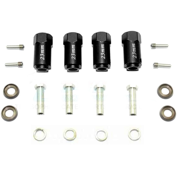 GPM Aluminum Wheel Hex Adapters 23mm Thick (20Pcs) Set Black : TRX-4 / TRX-6