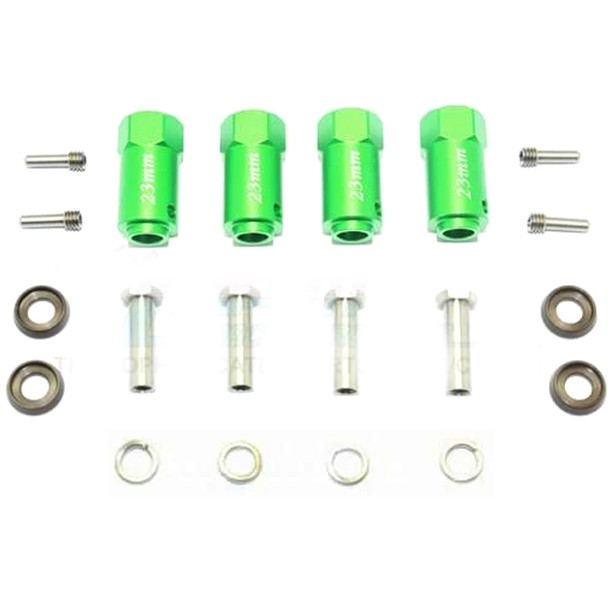 GPM Aluminum Wheel Hex Adapters 23mm Thick (20Pcs) Set Green : TRX-4 / TRX-6
