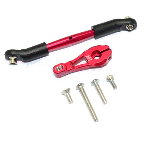 GPM Aluminum Servo Horn w/ Steering Link (6Pcs) Set Red : TRX-4 / TRX-6