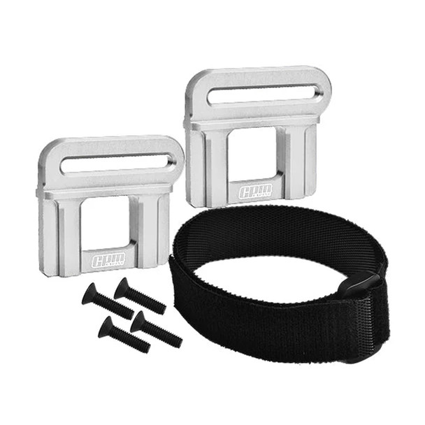 GPM Aluminum 7075 Alloy Battery Hold-Down Retainer Silver for 1/8 Maxx Slash
