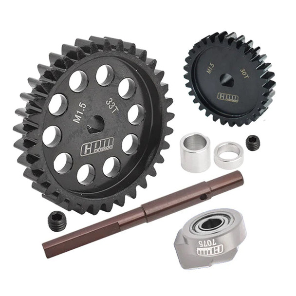 GPM 40Cr Carbon Steel M1.5 Spur Gear 33T + Motor Gear 30T for 1:5 Traxxas X Maxx