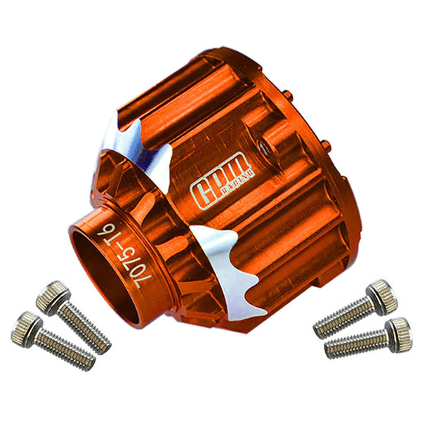 GPM Racing Aluminum 7075-T6 Front or Rear Differential Case Orange for 1/5 X-Maxx