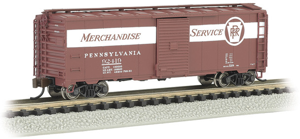 Bachmann AAR 40' Steel Box Car - PRR #92419 Merchandise Service - Freight Car N Scale