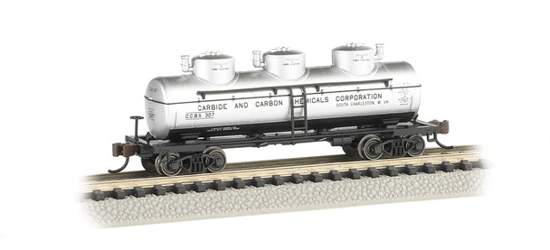 Bachmann 17155 3-Dome Tank Car - Carbide And Carbon Chemicals - Freight Car N Scale