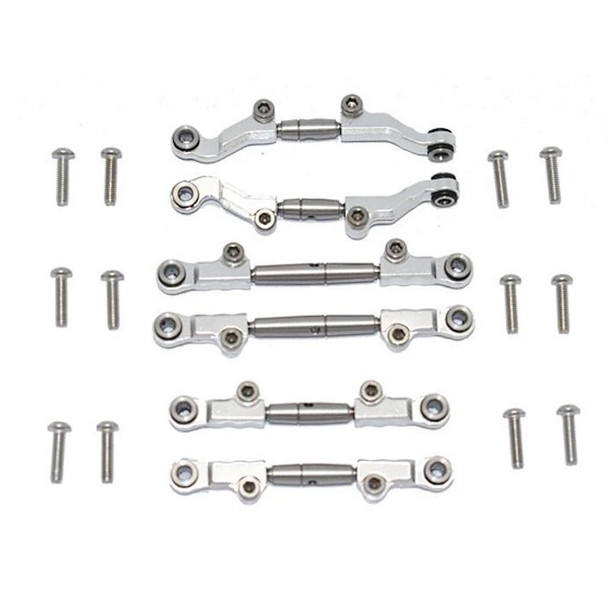 GPM Aluminum + Stainless Steel Adjustable Tie Rods Silver : Losi 1/18 Mini-T 2.0