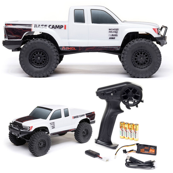 Axial AXI-1219T1 1/24 SCX24 Base Camp 4WD Rock Crawler Brushed RTR White Axial AXI-1219T1 1/24 SCX24 Base Camp 4WD Rock Crawler Brushed RTR White