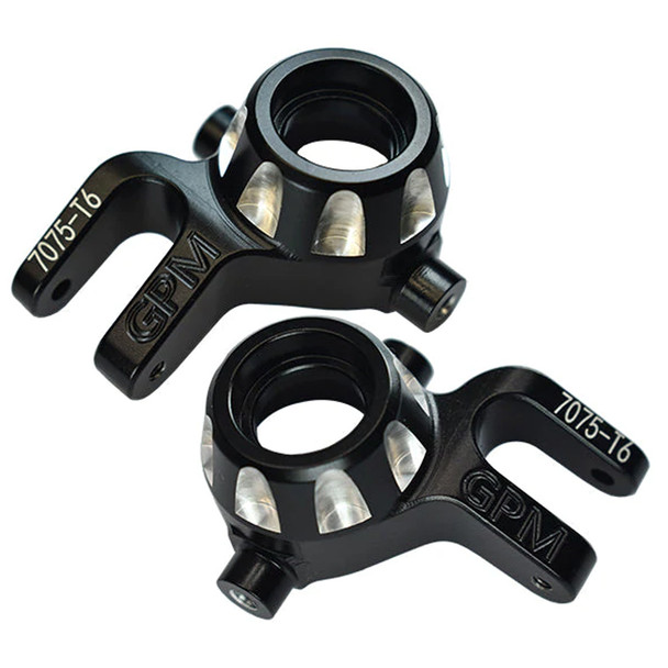 GPM Aluminum 7075-T6 Front Knuckle Arms Black : Traxxas 1/8 4WD Sledge