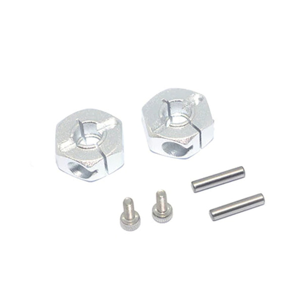 GPM Racing Aluminum Rear Wheel Hex Adapter Silver : 1/10 Tamiya DT-03