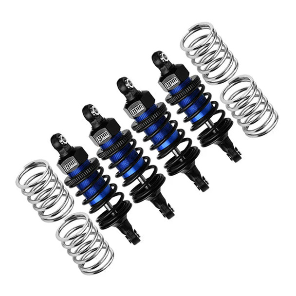 GPM Alum 6061 Alloy Front (58mm) +Rear (60mm) Oil Filled Ultra Shocks Blue : 4-TEC 2.0/3.0