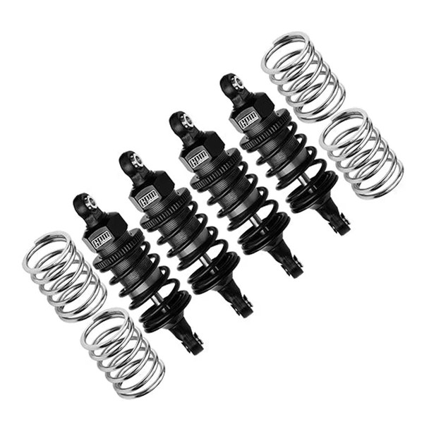 GPM Alum 6061 Alloy Front (58mm) +Rear (60mm) Oil Filled Ultra Shocks Grey : 4-TEC 2.0/3.0