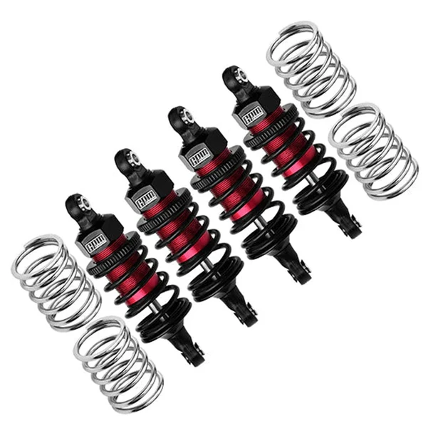 GPM Alum 6061 Alloy Front (58mm) +Rear (60mm) Oil Filled Ultra Shocks Red : 4-TEC 2.0/3.0