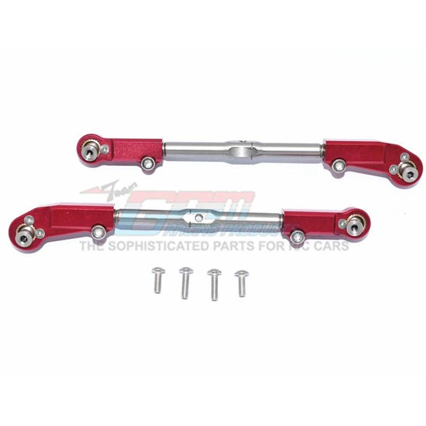 GPM Alum + Stainless Steel Adjustable Front Steering Tie Rod Red : Kraton / Notorious / Talion