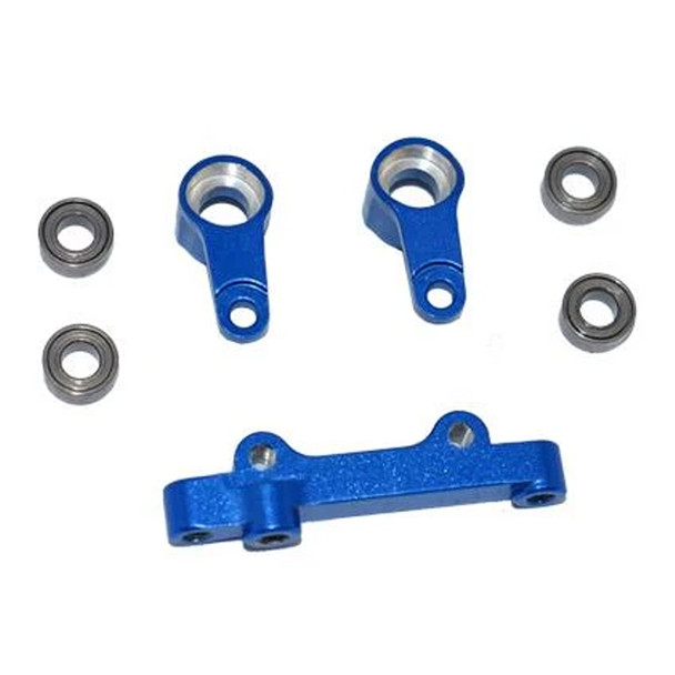 GPM Racing Aluminum Steering Assembly Blue : Losi 1/18 Mini-T 2.0