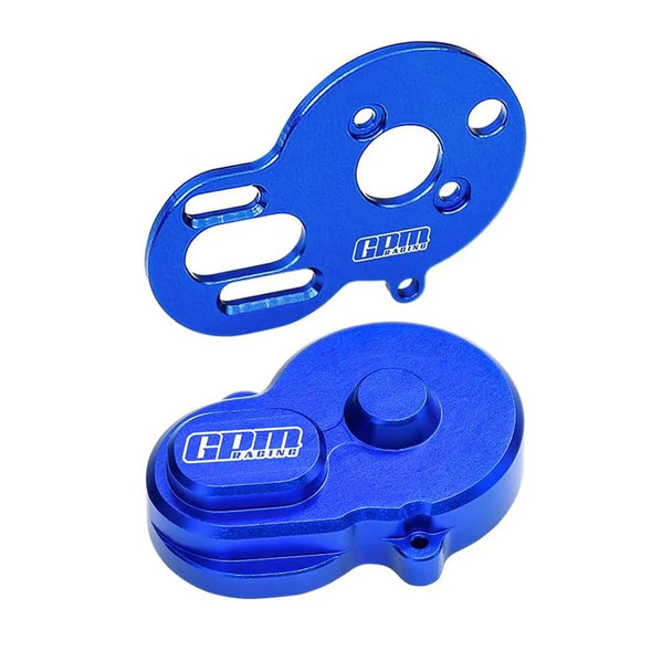 GPM Alum 7075 Alloy Motor Plate & Rear Main Gear Cover Blue for Losi 1/24 Micro-B