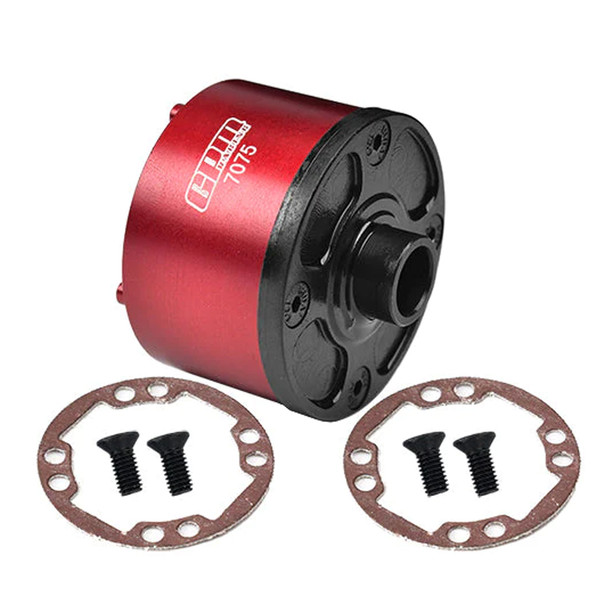 GPM Medium Carbon Steel+Alum 7075-T6 Front Or Rear Diff Case Red for 1:5 KRATON
