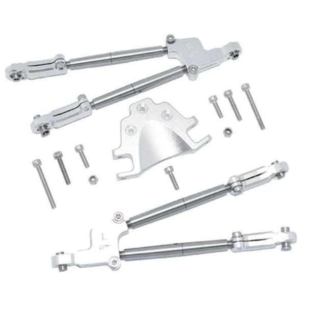 GPM Aluminum Rear Tie Rods w/ Stabilizer Set Silver : 1/5 Kraton & Outcast 8S BLX