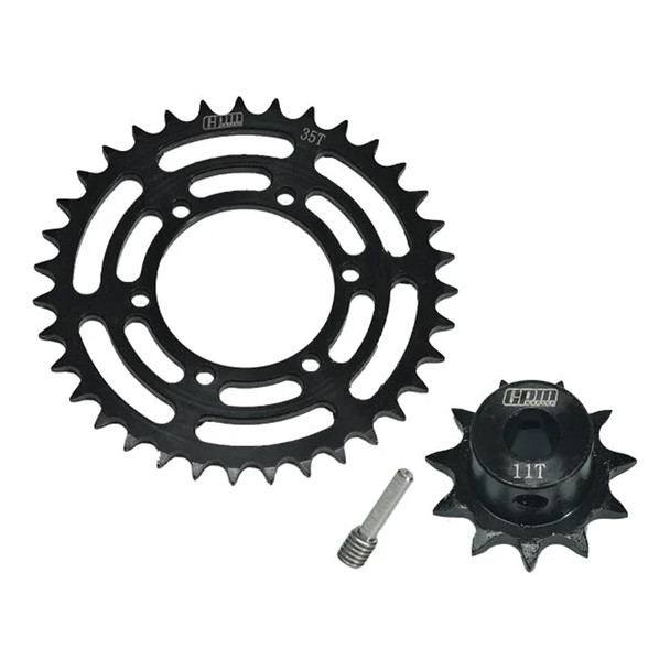 GPM Medium Carbon Steel Hub Chain Sprocket Set (35T/11T) for Losi 1/4 Promoto-MX