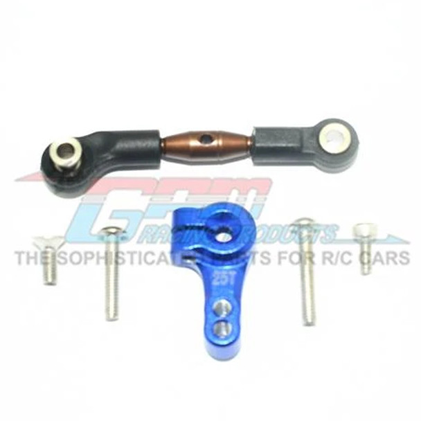 GPM Racing Spring Steel Tie Rod+25T Aluminum Servo Horn Blue : Rustler 4x4