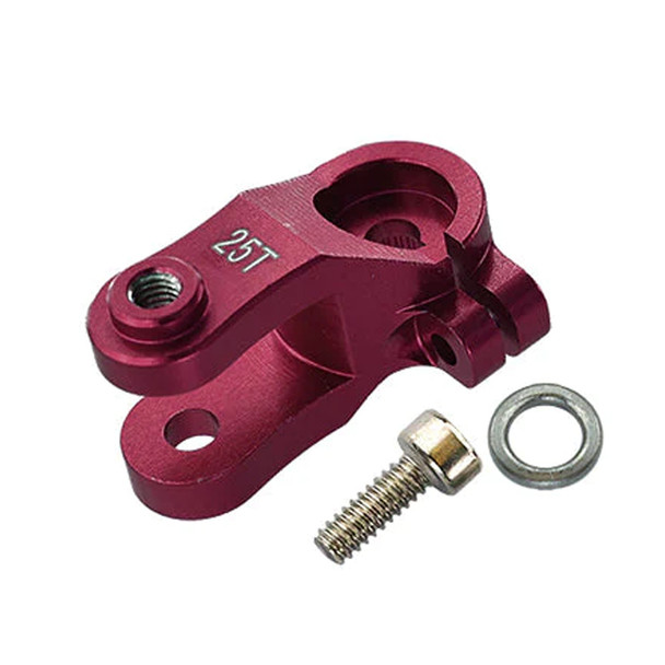 GPM Racing Aluminum 25T Standard Servo Horn Red for Traxxas 1/10 Maxx