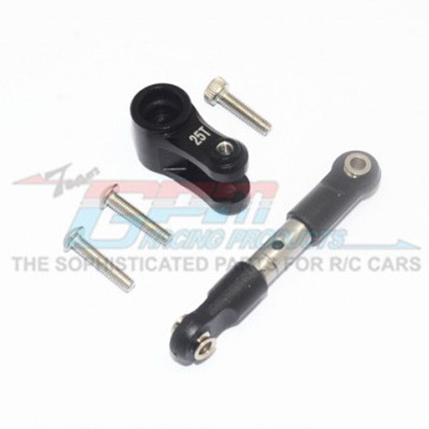 GPM Racing Stainless Steel Tie Rod + 25T Alum Servo Horn Black : Maxx