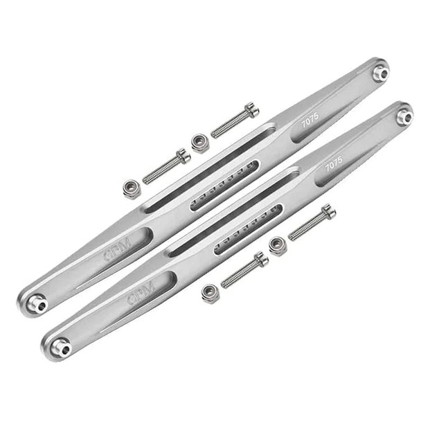 GPM Aluminum 7075-T6 Rear Trailing Arm Lower Links Silver for 1/7 Traxxas UDR