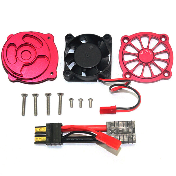 GPM Aluminum Motor Heatsink with Cooling Fan Red : Unlimited Desert Racer