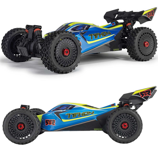 ARRMA ARA4306V4T4 1/8 TYPHON 223S DSC 4X4 RTR Brushless Buggy, Blue