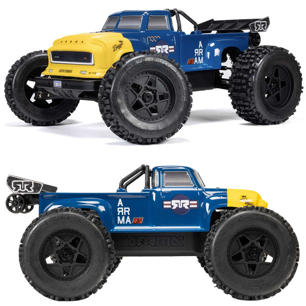 ARRMA ARA8611V6T2 1/8 NOTORIOUS 6S 4X4 RTR Brushless Stunt Truck, Blue