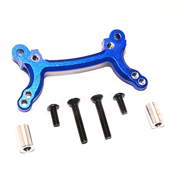 GPM Aluminum Front Shock Tower w/ Alum Collars & Screws Blue : Tamiya DF-02