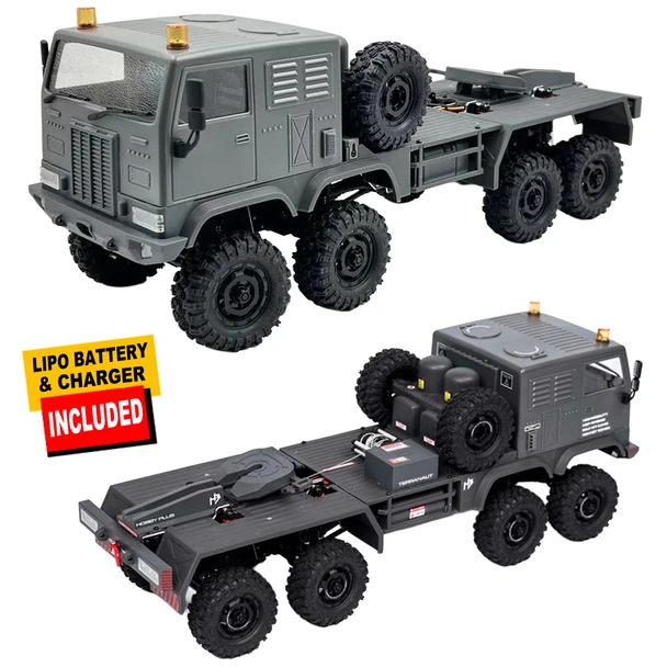 HobbyPlus CR-18P 1/18 Terranaut 8X8 AWS RC Crawler RTR Gray w/ Battery & Charger