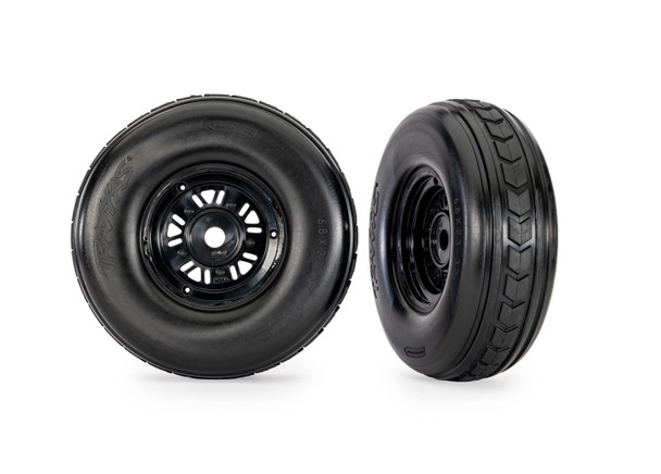 Traxxas 10972 Arrow-Pattern Front Tires w/ 3.2" Funco Black Wheels (2) Sand Car