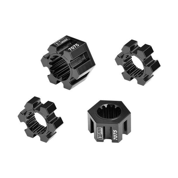 GPM Aluminum 7075-T6 Alloy 24mm Wheel Hex Hubs Black for Pro Scale Sand Car