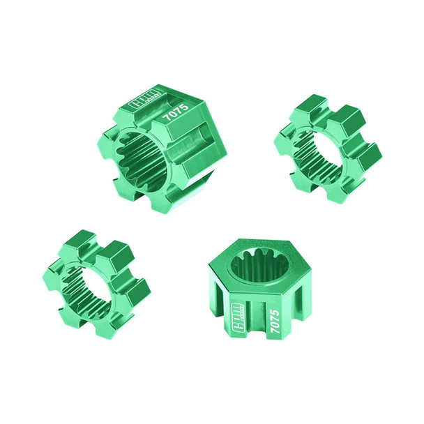 GPM Aluminum 7075-T6 Alloy 24mm Wheel Hex Hubs Green for Pro Scale Sand Car