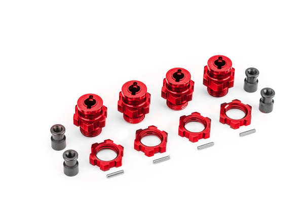 Traxxas 9086-RED 17mm Aluminum Wheel Hubs w/ Nuts (4)
