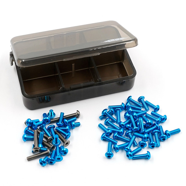 Yeah Racing TSAS-0048BU 7075 Aluminum & Titanium Screw Set w/Box for Tamiya TT02 SRX