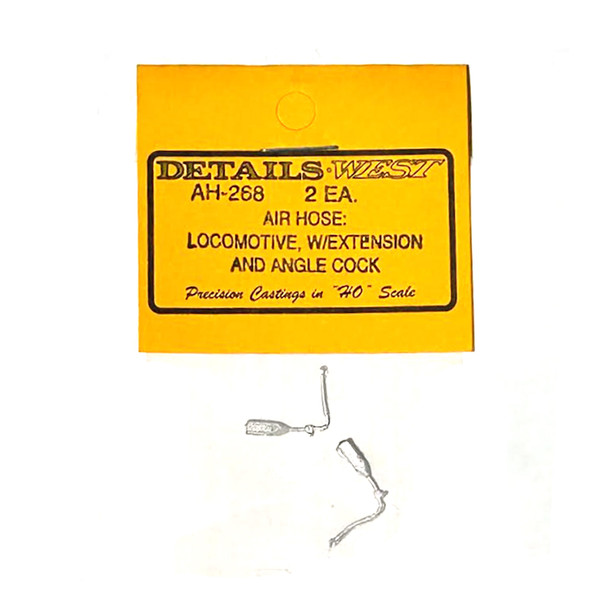 Details West AH-268 Air Hose (2) Locomotive w/ Extension & Angle Cock HO Scale
