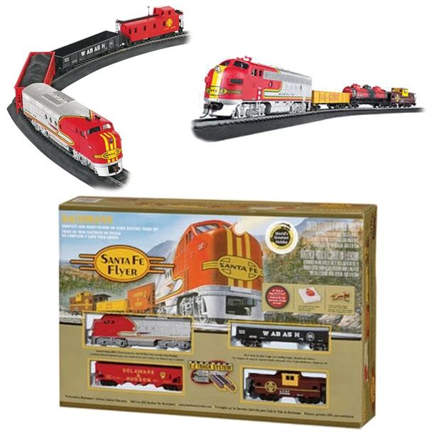 Bachmann 00647 Santa Fe Flyer Electric Train Set w/ E-Z Track HO Scale