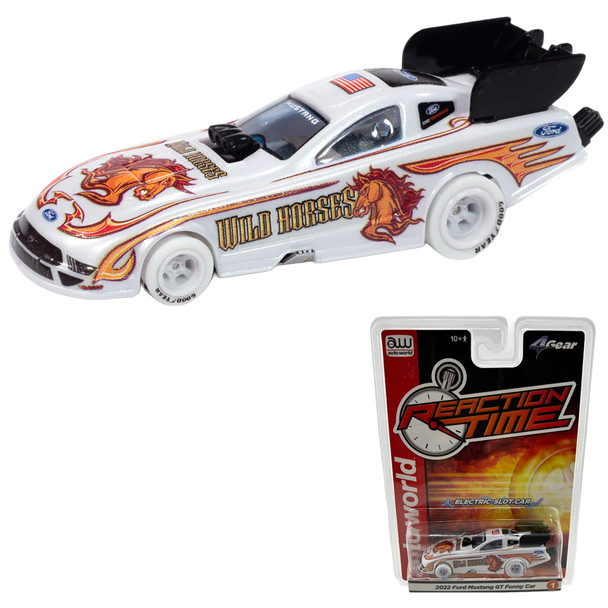 Auto World 4Gear 2022 Ford Mustang GT Wild Horses FC iWheels HO Scale Slot Car